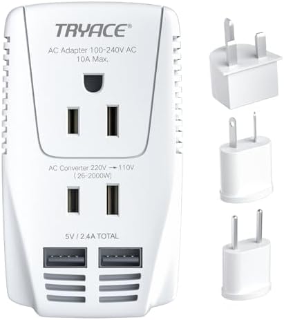 Ultimate 2000 W Travel Voltage Converter: 220 V to 110 V Power Adapter with Dual USB Ports & Global Plug Compatibility for Hair Styling Tools – Essential Accessory for International Journeys and Seamless Device Charging