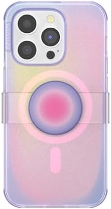 Pop Sockets i Phone 14 Pro Case with Integrated Slidable Grip & Kickstand – Pink Opalescent – Ultimate Wireless Charging Compatibility, 10 ft Drop Protection, and Easy Mag Safe Integration for Enhanced Mobile Experience