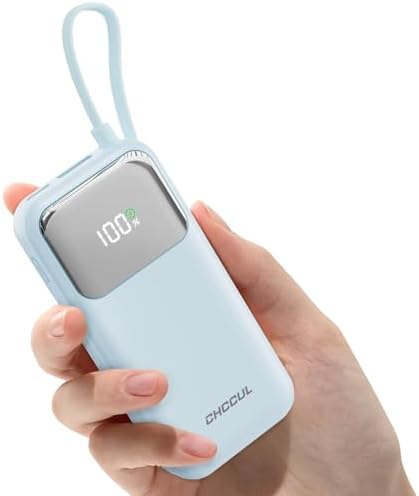 10,000 m Ah Portable Power Bank with Integrated USB-C Cable – Ultra-Fast Charging Solution for i Phone 16/15, Mac Book, Galaxy, i Pad & Air Pods – Your Essential Travel Power Companion with Superior Device Compatibility and Speed