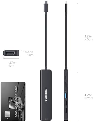 Elevate Your Connectivity with the LENTION USB C Hub: 100 W Fast Charging, 4 K HDMI Output, Dual Card Reader, and Versatile USB 3.0/2.0 Compatibility for Mac Book Pro, Mac Air, Surface, Chromebook, and More – Sleek Space Gray Design for Professionals and Creatives Seeking Enhanced Performance and Productivity