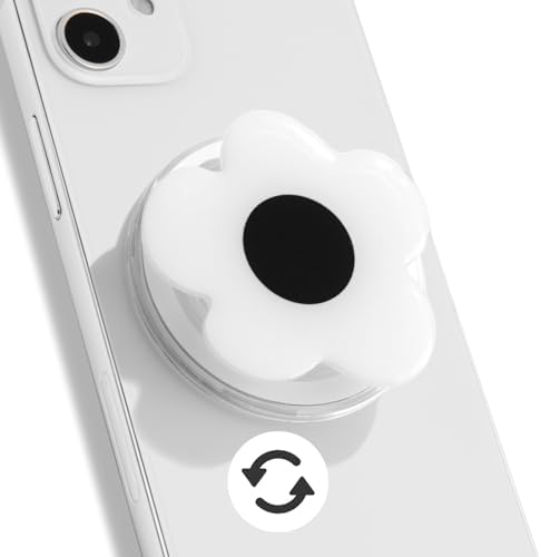 Coral Floral Daisy Phone Grip & Fidget Spinner – Mag Safe Compatible Lightweight Accessory for Enhanced Stability, Stress Relief, and Effortless One-Handed Use – Stylish and Durable Magnetic Stand for i Phone Users