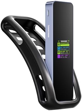 Elevate Your Storage Game with the Dockcase Visual Smart NVMe SSD Enclosure – High-Speed USB 3.2 Type-C with Black Silicone Case, Enhanced Data Protection, Compatible with M-Key & B+M Key NVMe PCIe SSDs, Supports 10 s PLP for Superior Data Integrity and UASP for Optimal Performance