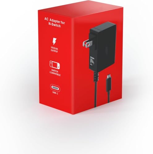 10 FT USB-C Power Adapter for Nintendo Switch & Lite – High-Speed 15 V 2.6 A Charger for Ultimate Gaming Freedom – Enhanced Dock Compatibility for Continuous Play and Versatile Setup
