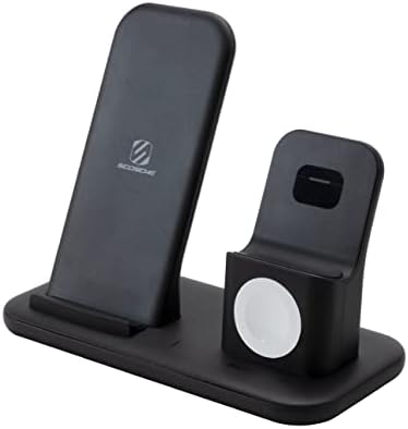 Transform Your Device Charging with Scosche CSQ3 N1-SP 3-in-1 Qi-Certified Wireless Charging Dock – Rapid Power for Smartphones, Apple Watch & Earbuds, Sleek Compact Design Ideal for Home or Office Use, Enhanced Compatibility & Cordless Convenience