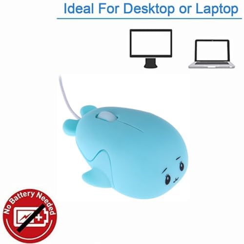 Delightful Pink Dolphin USB Wired Mouse – Adorable 1600 DPI Optical Mouse for Kids and Adults | Perfect for Travel, School, Office & PC Use | Fun Cartoon Design for Enhanced Productivity and Smiles