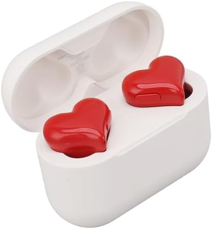 Jectse Heart-Shaped Bluetooth Earbuds – Stylish Noise Cancelling Hi-Fi Stereo Earphones with 8 Customizable Earplugs for Ultimate Comfort and Versatile Connectivity for Cell Phones and Laptops