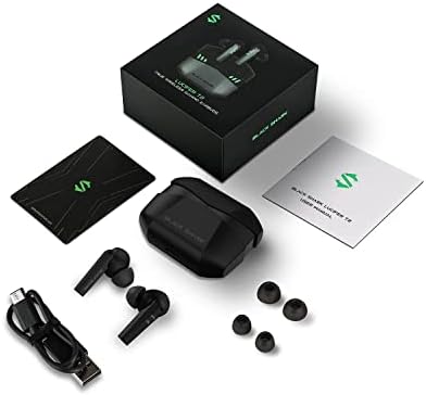 Elevate Your Gaming Experience with Black Shark Wireless Gaming Earbuds – Hi-Fi Stereo Sound, IPX5 Waterproof Design, Noise-Cancelling Microphone, and Quick Charging Case for Ultimate Convenience and Performance on i Phone & Android Devices