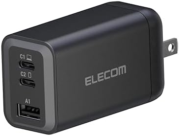 ELECOM 65 W Ga N II Plus USB-C Wall Charger – Compact Multi-Port Power Adapter for Fast Charging i Phone, Laptop, Tablet, Air Pods, and More – Ultimate Compatibility and Efficiency in a Sleek Design