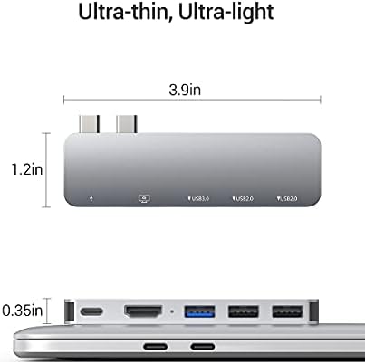 Ray Cue USB C Multiport Adapter for Mac Book Pro & Air – 4 K HDMI, Thunderbolt 3/4 Hub for Ultimate Connectivity – Compatible with 2016-2023 Models – Lightweight, Durable, Plug-and-Play USB Hub for Enhanced Performance and Portability