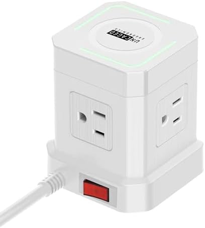 Revolutionize Your Charging Setup with the Uncaged Ergonomics 10 ft Wireless Cube Charger & Power Strip – Featuring 4 AC Outlets, 3 USB Ports Including 1 C Fast Charger, Surge Protection, and an On/Off Switch for Ultimate Device Management and Safety