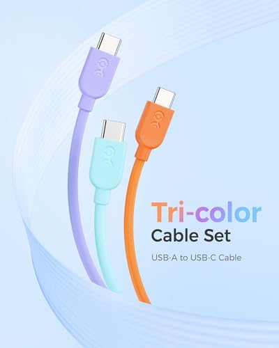 Ultra-Flexible 10 FT USB A to USB C Cable Set – 3-Pack for Seamless Charging & Data Transfer | Compatible with i Phone 16/15 Pro Max Plus, Galaxy S23, Apple Car Play & Android Auto | Premium White Design for Maximum Versatility and Speed
