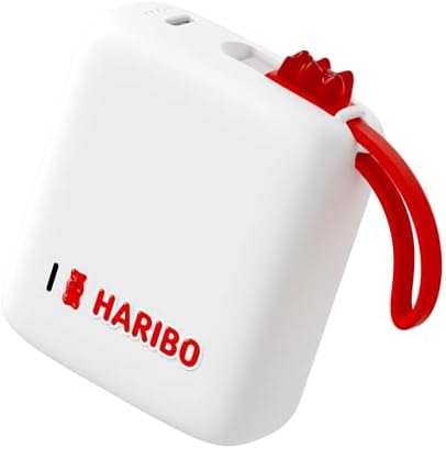 Haribo Gummy Bear Mini Power Bank – Ultra-Compact 10,000 m Ah Fast Charger with Integrated USB-C Cable – 22.5 W Rapid Charging for i Phone 15/16, Samsung Galaxy, and More – Lightweight Design with Smart IC Protection for Safe Dual Device Charging