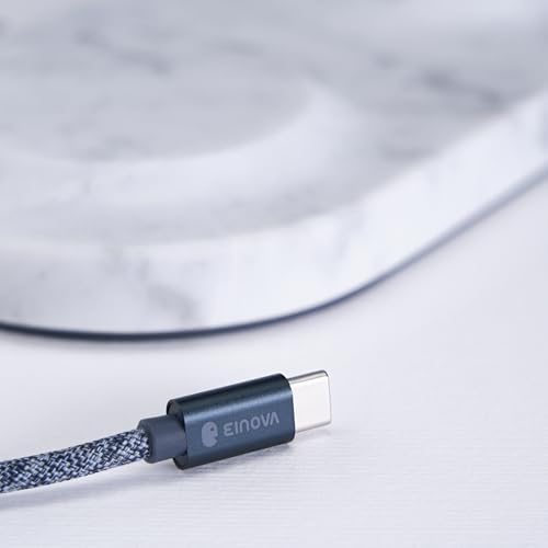 Elevate Your Charging Experience with the Einova Dual Classic Stone – Luxurious Wireless Charging Pad in Genuine Black Marquina Marble, Handcrafted in Italy, Featuring a 6 ft Integrated USB-C Cable for Fast Charging of Smartphones, Wireless Earbuds, and Smartwatches – Unmatched Aesthetics and Broad Compatibility for Qi-Enabled Devices