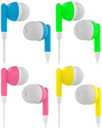 Bulk 24-Pack Kids Wired Earbuds with Microphone – Classroom-Ready Noise-Isolating Headphones for Enhanced Focus and Engagement in Learning, Gaming, and Travel with Universal 3.5 mm Compatibility for Superior Audio Quality