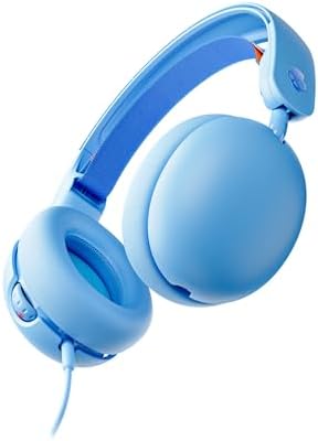 Skullcandy Grom Kids Over-Ear Headphones in Seafoam – Safe Volume-Limiting Sound for Young Ears, Ergonomic Foldable Design for Hassle-Free Travel, Built-in Mic for Gaming & Calls, Perfect for Ages 6+
