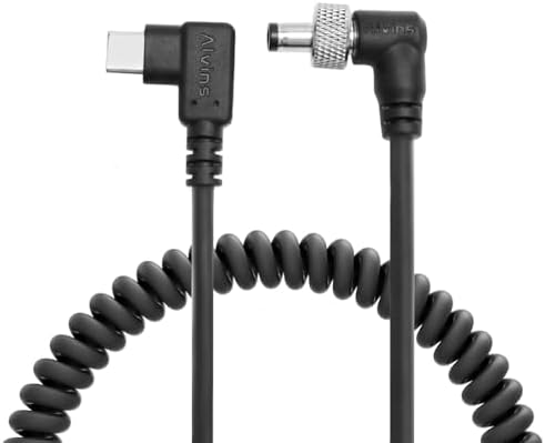 Alvin’s Cables Premium PD USB-C Type-C to Lock DC 12 V Coiled Power Cable – Enhanced Durability and Flexibility for Optimal Performance with Blackmagic, Atomos, Small HD, and Feelworld Monitors – Secure Locking Mechanism and Fast Charging for Streamlined Filming Experience