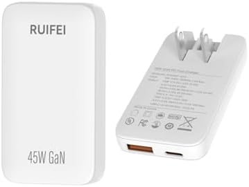 Rapid Charge 45 W Dual-Port USB-C Travel Wall Charger – Efficient, Compact Power Adapter with Power Delivery 3.0 for i Phone 16/15, i Pad Air, Galaxy S24/S23 – Ultimate Solution for Quick Dual Device Charging on the Go