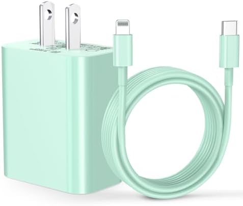 Dayaoncy 20 W USB-C Wall Charger Duo with 10 ft MFi Certified Lightning Cables – Fast Charging Kit for i Phone 14/13/12/11/Xs Max/XR – Ultimate Speed & Convenience for Apple Devices – Reliable, Durable & Portable Charging Solution