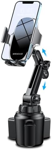 Revolutionize Your Driving Experience with the Miracase Adjustable Cup Phone Holder – Universal Smartphone Mount for 4.0 to 7.0 Inches Devices, Enhanced Stability, 360-Degree Rotation for Optimal Viewing, Perfect for i Phone, Samsung & Google – Safety Compliant Hands-Free Navigation & Music Access