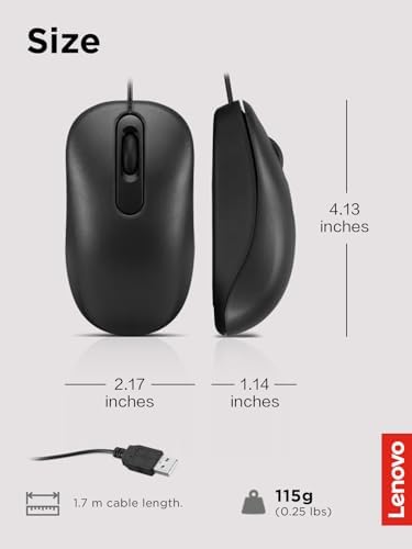 Lenovo M210 RGB Wired Gaming Mouse – High-Performance 8000 DPI Adjustable Sensor, 3 RGB Lighting Zones, and 7 Customizable Buttons for Ultimate Gaming Precision – Ergonomic Palm Grip Design for PC, Laptop, and Chrome OS Users – Unleash Your Game with Enhanced Compatibility and Style