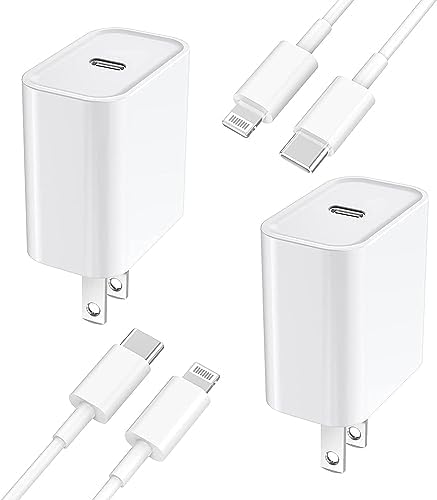 Veetone 20 W Dual USB-C Fast Charger Set with 6 FT Lightning Cables – MFi Certified Power Delivery for i Phone 14/13/12/11 Pro & i Pad – Optimal Charging Solution for Home and Travel – Enhanced Compatibility & Speed