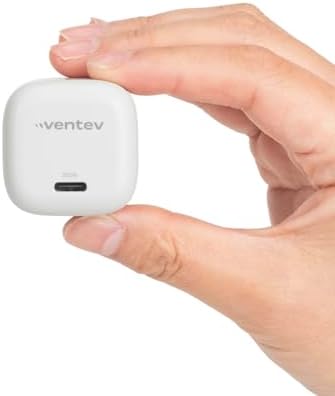 Ventev 30 W USB-C Fast Charging Wall Charger – Compact Design for i Phone 16/15 Series, Air Pods Pro, i Pad Pro, Pixel 9, Samsung Galaxy S25 Ultra | Effortless Power Boost for On-the-Go Charging in Sleek White Finish