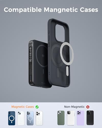 TESSAN Qi2 Certified Magnetic Portable Charger – 10,000 m Ah Wireless Power Bank with 22.5 W PD Fast Charging for i Phone 16/15/14/13 & Samsung – Ultimate Travel Essential with Dual Charging Capability and Enhanced Safety Features