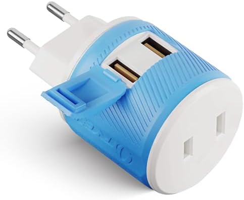 OREI Switzerland Travel Plug Adapter with Dual USB Ports – Ultimate Type J Charging Solution for USA Devices – Fast, Efficient Power for i Phones, Laptops, Tablets & More – Essential Travel Accessory for Hassle-Free Connectivity