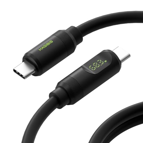 Hagibis USB 4 Cable with LED Display – 240 W Fast Charging & 8 K@60 Hz Video Output for i Phone 16/15 Pro Max, i Pad, Mac Book Pro/Air – Ultimate Thunderbolt 4/3 Data Transfer Solution for Efficient Connectivity and Enhanced Performance