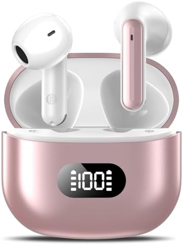 Revolutionary Bluetooth 5.4 Wireless Earbuds – Immersive Surround Sound with 48-Hour Playtime, IPX7 Waterproof for Ultimate Sports Performance, Tap-Control for Effortless Use, LED Display Charging Case – Perfectly Compatible with i Phone & Android Devices