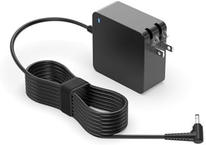 Lenovo Laptop Charger – Universal Compatibility for Ideapad, Flex, V Series | 65 W & 45 W Power Adapter with UL Safety Certification | Foldable Plug & Charging Indicator | Enhanced Durability & Speed for All Round Connector Models