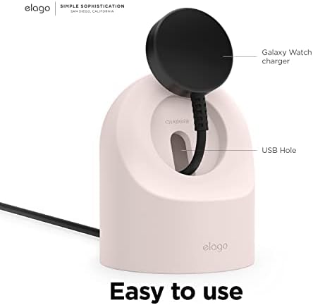 elago GW2 Smartwatch Charging Stand for Samsung Galaxy Watch 8/8 Classic, 7/Ultra, 6/6 Classic, 5/5 Pro – Stylish Desk Organizer with Enhanced Charging Speed (Cable Not Included) – Sleek White Design for Efficient Power Solution and Easy Accessibility