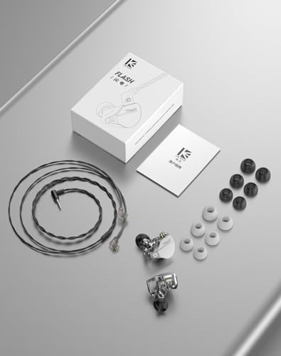 Transform Your Sound Journey with keephifi KBEAR Flash Hi-Fi Earphones – Premium Dual Driver Hybrid In-Ear Monitors in Stunning CNC Aluminum Alloy, Featuring Detachable 2 PIN-C Cable for Customization and Ergonomic Comfort for Extended Listening Sessions (Purple, Without Mic)