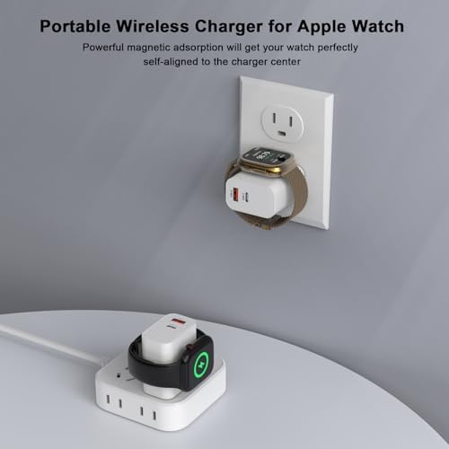 Revolutionary 20 W Magnetic Wireless Charger for Apple Devices – Ultra-Fast Dual USB-C Charging Block for i Watch Ultra/10/9/8/7/6 & i Phone 16/15 Pro Max – Compact 3-in-1 Travel Charger for Optimal Portability – Durable Design for Enhanced Efficiency and Quick Power Delivery – Maximize Your Charging Convenience with Seamless Device Compatibility