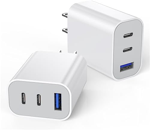 Dual-Port 35 W 3-Port USB C Charger Block for i Phone 16/15 – Fast Charging Power Adapter for Multi-Device Convenience – Compact Multiport Wall Charger for Home, Office & Travel – Essential Accessory for Enhanced Compatibility and Speed