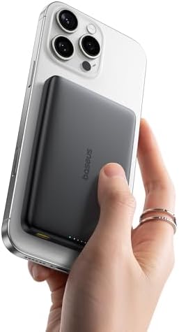 Baseus Picogo Mag Safe Ultra-Slim 10,000 m Ah Fast-Charging Power Bank for i Phone 12-16 Series – 15 W Qi2 Certified Wireless Charger with USB-C Cable for Seamless On-the-Go Energy Solutions