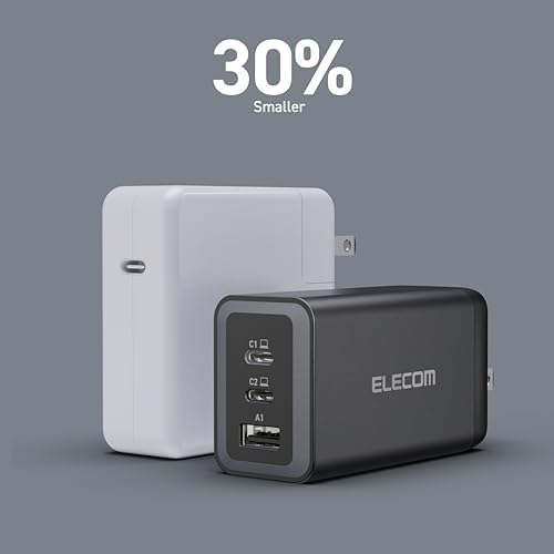 Ultra-Fast ELECOM 150 W USB-C Wall Charger Block – Compact Multi-Port Ga N II Adapter for Rapid Charging of Laptops, Tablets, i Phones & More – Enhanced Safety Features for All Devices – Perfect for On-the-Go Charging Solutions