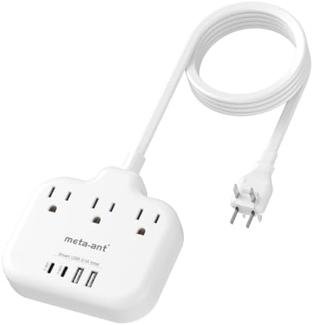 Ultimate Universal Travel Plug Adapter with PD30 W Fast Charging Hub – 3 Multi-Port Connectivity for International Travel, Featuring Dual USB-C & USB-A Outputs, 3 ft Extension Cord for Effortless Power in EU, US, UK, France & Spain – Perfect Solution for Global Adventurers Seeking Reliable Charging Options