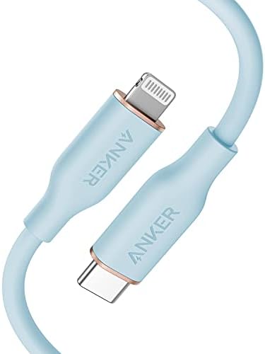 Anker 6 FT MFi Certified USB C to Lightning Cable – Rapid Power Delivery for i Phone 13 Pro, 12 Pro Max, 12, 11, X, XS – Durable Misty Blue Charging Solution with Reinforced Connectors for Optimal Performance and Stylish Flexibility