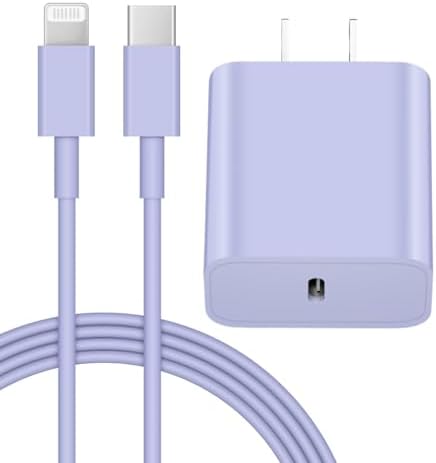 20 W PD USB-C Wall Charger with 6 FT Fast Charging Cable for i Phone 14/13/12/11/Pro/Pro Max/Mini/Xs Max/XR/X and i Pads – Rapid Power for Apple Devices with Enhanced Safety Features and Portability