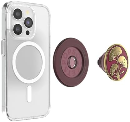 Magnetic Pop Grip for Mag Safe – Elegant Enamel Rose Noir | Multifunctional Phone Stand with Secure Grip & Customizable Swappable Top | Effortless Hands-Free Viewing Kickstand | Wireless Charging Compatible Accessory for Enhanced Smartphone Usability