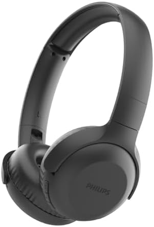 Philips Up Beat UH202 Wireless Bluetooth On-Ear Headphones – Lightweight Comfort, 15-Hour Battery Life, Foldable Design for Ultimate Portability, Perfect for Music Lovers and Active Lifestyles