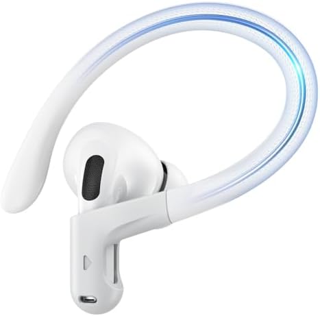 Gcioii Enhanced Comfort Memory Titanium Alloy Ear Hooks for Air Pods Pro Series – Anti-Slip Sports Accessory with Secure Anti-Lost Lanyard, Perfect Fit for Active Lifestyles (White) – Ultimate Earbud Stability and Performance