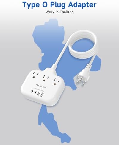 Ultimate Universal Travel Plug Adapter with PD30 W Fast Charging Hub – 3 Multi-Port Connectivity for International Travel, Featuring Dual USB-C & USB-A Outputs, 3 ft Extension Cord for Effortless Power in EU, US, UK, France & Spain – Perfect Solution for Global Adventurers Seeking Reliable Charging Options