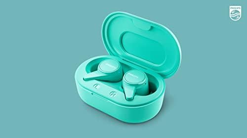 Philips T1207 True Wireless Earbuds – 18-Hour Playtime, IPX4 Water-Resistant Design for Active Lifestyles, Superior Comfort, and Effortless Bluetooth Connectivity in Stylish Teal