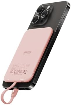 VEEKTOMX Ultra-Slim 5000 m Ah Portable Power Bank with Built-in Charging Cable for i Phone – Lightweight Battery Pack for i Phone 14/13/12/XS/Pro/Air Pods – Quick Charge Convenience in a Stylish Design – Perfect for On-the-Go Power Solutions