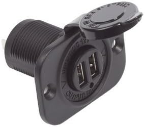 Blue Sea Systems 1016 Dual USB Power Charger Socket – High-Speed, Enhanced Compatibility Adapter for Vehicles and Marine Use, Ideal for Quick Device Charging on the Go