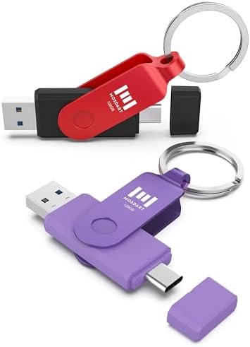 MOSDART 256 GB USB 3.1 Dual Flash Drive – Lightning-Fast Data Transfer for i Phone 15/16, Android, i Pad & Mac Book – Versatile USB-C & A Compatibility – Portable Keychain Design with LED Status Indicator