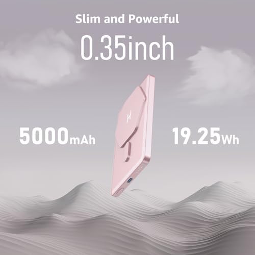 Ultra-Thin Magnetic Wireless Power Bank 5000 m Ah – 20 W Fast Charging Portable Charger for i Phone 16/15/14/13/12 Series – Effortless Snap-On Connection & USB-C Compatibility for On-the-Go Power Solutions