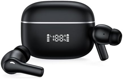 Elevate Your Audio Experience with Muse Space Bluetooth 5.4 Wireless Earbuds – Advanced Active Noise Cancelling (ANC) & Environmental Noise Cancelling (ENC) for Crystal-Clear Sound, Sweat-Proof Construction for Active Use, Integrated Microphone for Effortless Hands-Free Communication, LED Battery Indicator for Easy Monitoring – The Ultimate Companion for Fitness Enthusiasts and Frequent Travelers (White)